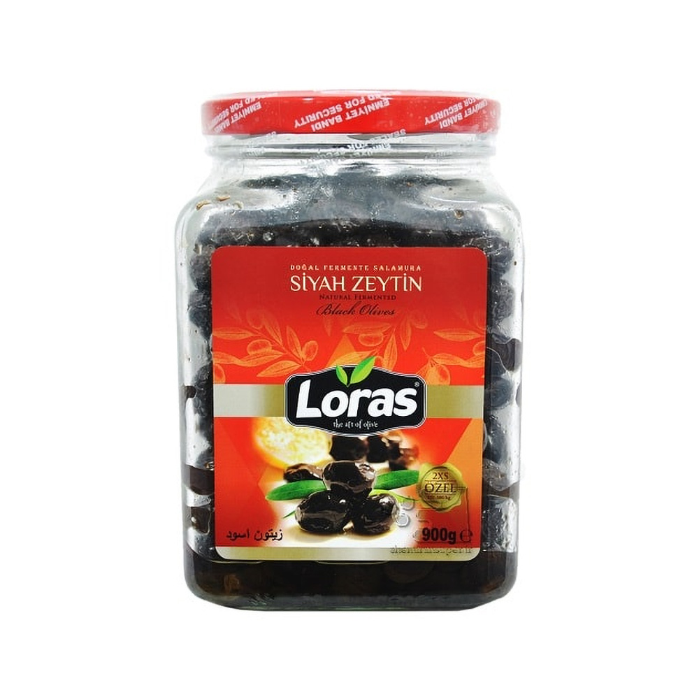 8698686924264 زیتون سیاه چروک Loras وزن 950 گرم