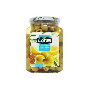 زیتون سبز بدون هسته لوراس وزن 800 گرم