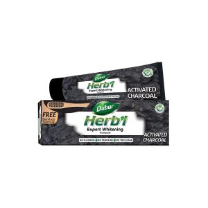 مسواک و خمیر دندان گیاهی دابور هربال زغالی حجم 150 میلی لیتر