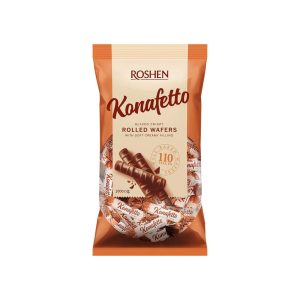 ویفر رولی شکلات شیری روشن مدل Konafetto وزن 1 کیلوگرم