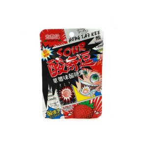 آبنبات ترش توت فرنگی ورقه ای