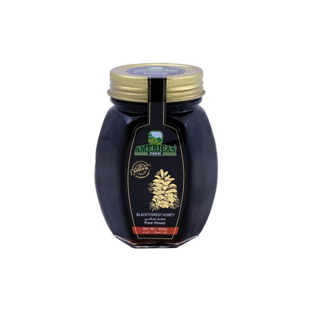 4897112820581 عسل امريکن فارم جنگل سياه وزن 500 گرم
