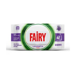 دستمال مرطوب تميز کننده سطوح فايری مدل لوندر بسته 100 عددی