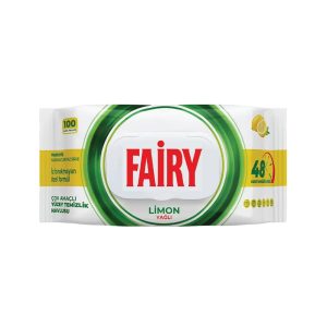 دستمال مرطوب چند منظوره فیری رایحه لیمو بسته 100 عددی